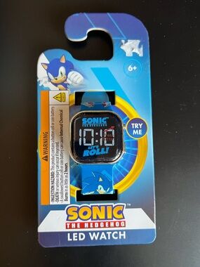 🆕Sonic the Hedgehog LED Digital Watch Blue Strap Kids Watch Age 6+ Official SEGA